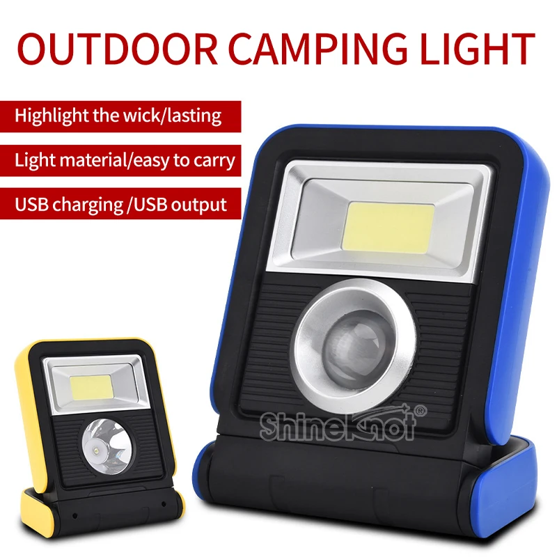 Emergency Lamp Power Bank Rechargeable Light Rechargeable Cob Floodlight Power Usb Output Solar Work Light Portable Lantern