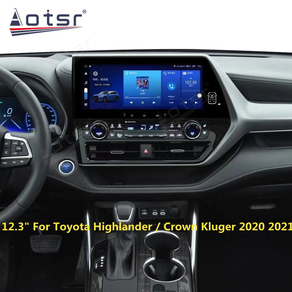 For Toyota Highlander Crown Kluger 2020 + Android Car Radio GPS Navigation Multimedia Player Stereo Receiver Autoradio Head Unit