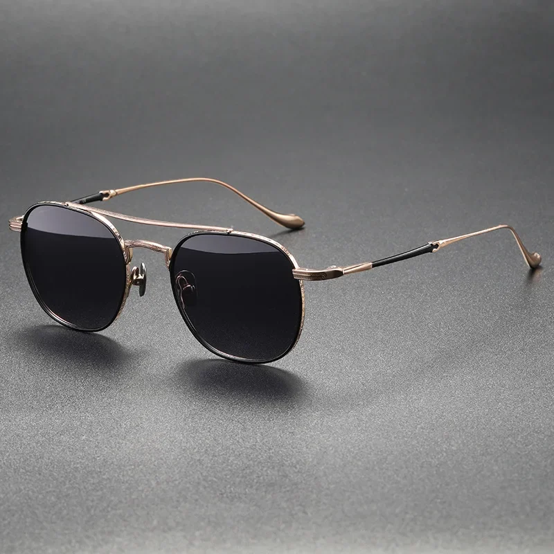 

Ultra-light Pure Titanium Double Beam Sunglasses Men High Quality Retro Outdoor Hand-made UV400 Protective SUNGLASSES for Women