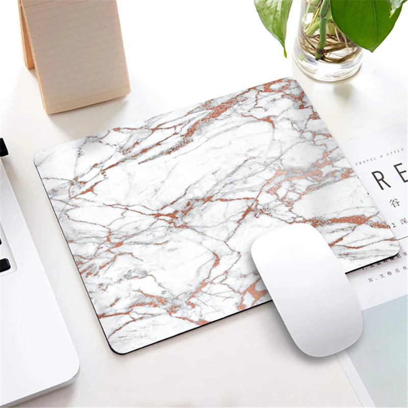 Ins Style Marble Mousepad Table Mat Costers Computer portatile tastiera Mouse Pad poggiapolsi scrivania Organizer forniture per ufficio 22x18cm