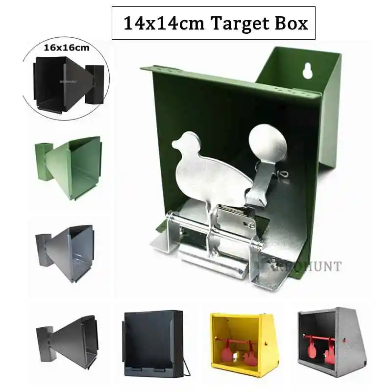 Outdoor Slingshot Shooting Target Box Recycle BB/Ammo Heavy Metal Pellet Trap Resets Easy to Carry For Paintall Airsoft Training