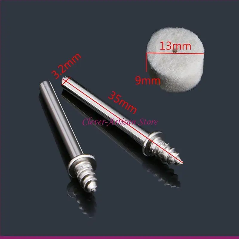 100Pcs 양모 펠트 연마 버핑 패드 13mm + 연삭 휠 용 2 생크, 보석/금속 용 2 생크가있는 연마 휠 키트