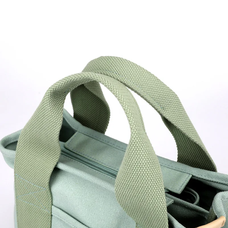 Small Bag With Zipper This Thousand Layer Bag Small Lady Single Shoulder Portable Thickened Canvas Mobile Phone Bucket Tote Bag