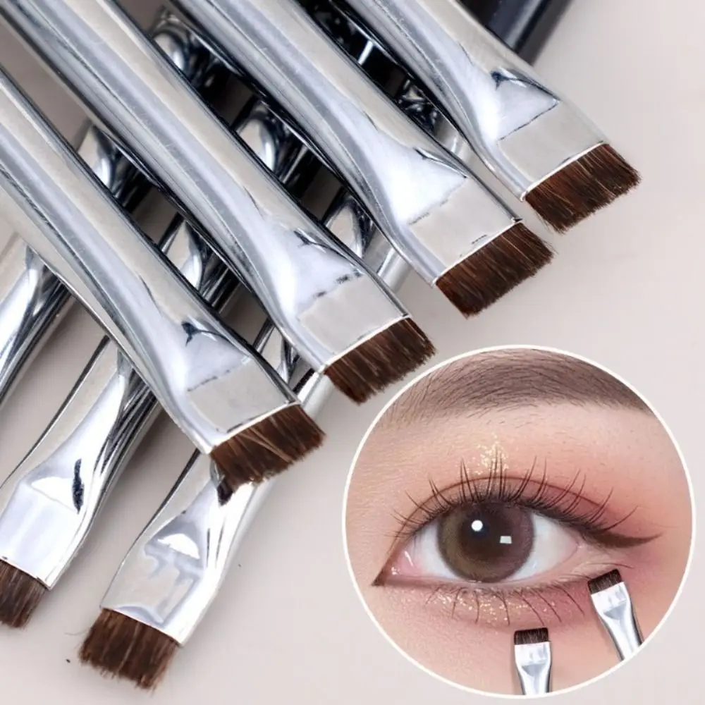 Professional Flat Head Eye Brushes Little Flat Head Black Contour Brush Eyeliner Brush Multifunctional Soft Finely