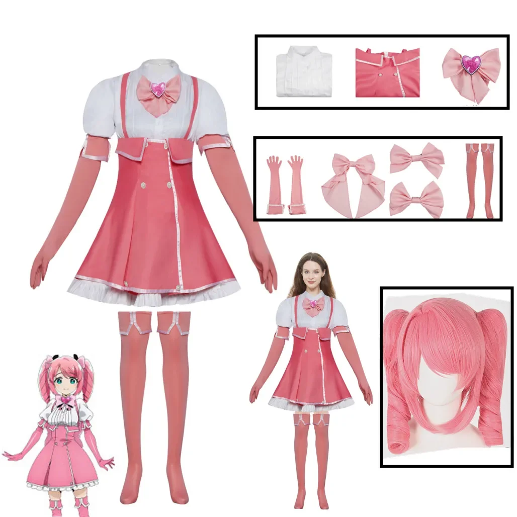 

Anime Gushing over Magical Girls Cos Hanabishi Haruka Cosplay Costume Wig for Women Girl Magia Magenta Cos Halloween Costumes