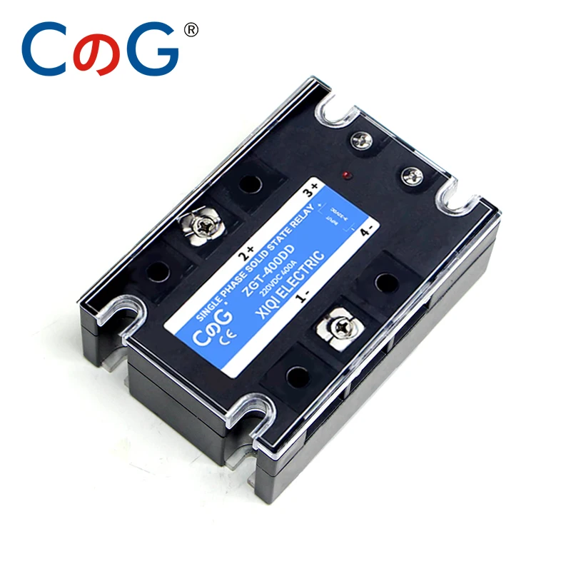 CG SSR-400DD 400A 220V 380V 600V Tensão Monofásica JGX DC Controle Dissipador de Calor DC 3-32VDC a 5-220VDC 400A DD Relé de Estado Sólido