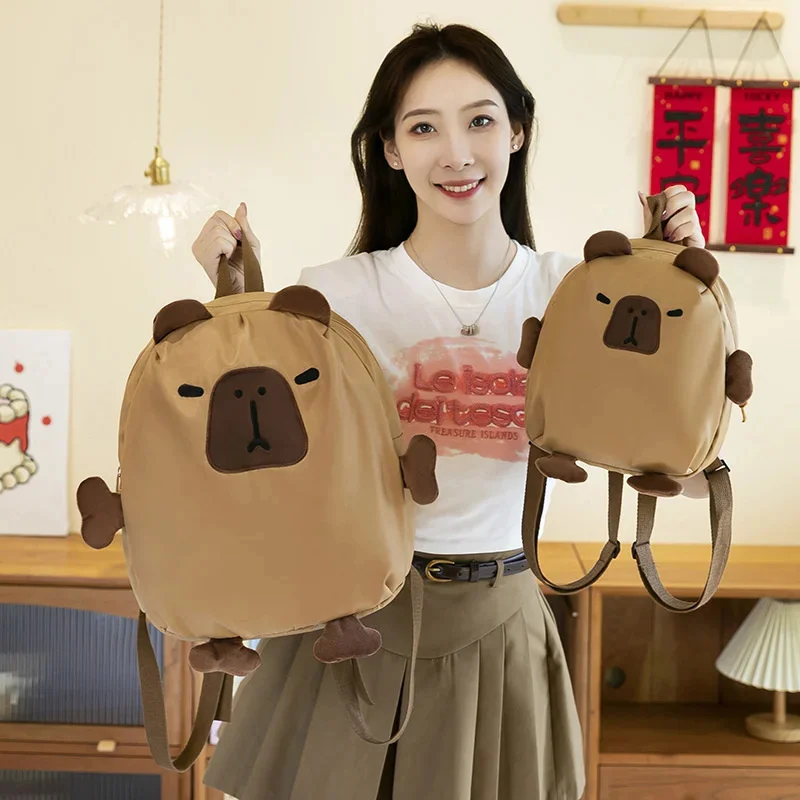 Capybara Backpack For Kindergarten Primary Students Children School Bags Cartoon Anime 2024 New Shoulder Bag Parent-child Bag