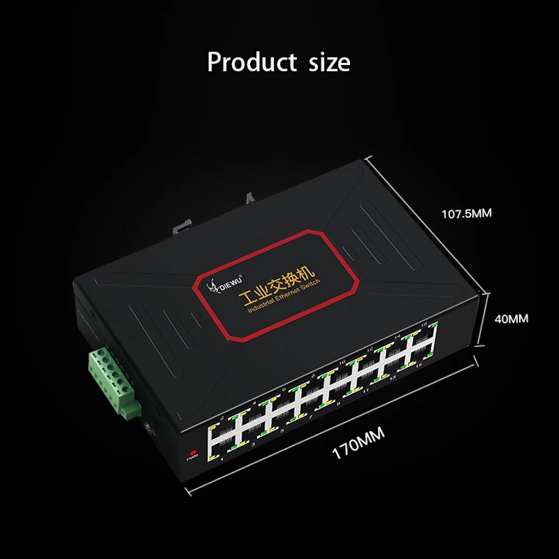 Imagem -06 - Industrial Grade Ethernet Network Switch Hub Rede Cabo Splitter Adaptador Lan 16 Portas 100m Rj45 Lan Extender