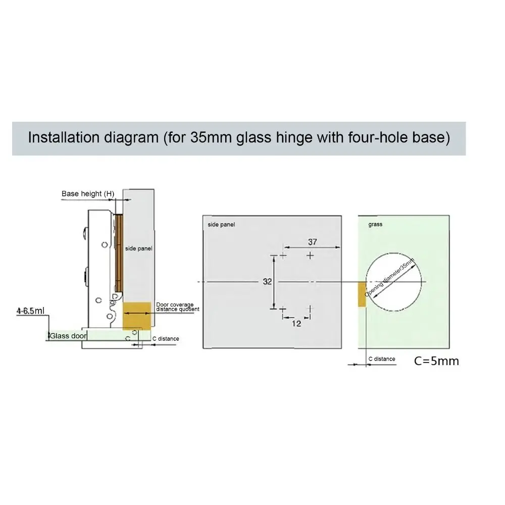 

Wardrobe Door Adjustable Cabinet Hinge 35mm Hole Heavy Duty Door Hinge Iron Hydraulic Hinge Indoor Use