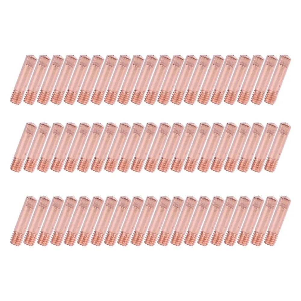 60Pcs 1.2mm MIG Welding Contact Tips Easy to Install Rose Gold Welding Gun Contact Tips Copper MIG Welder Contact Tips