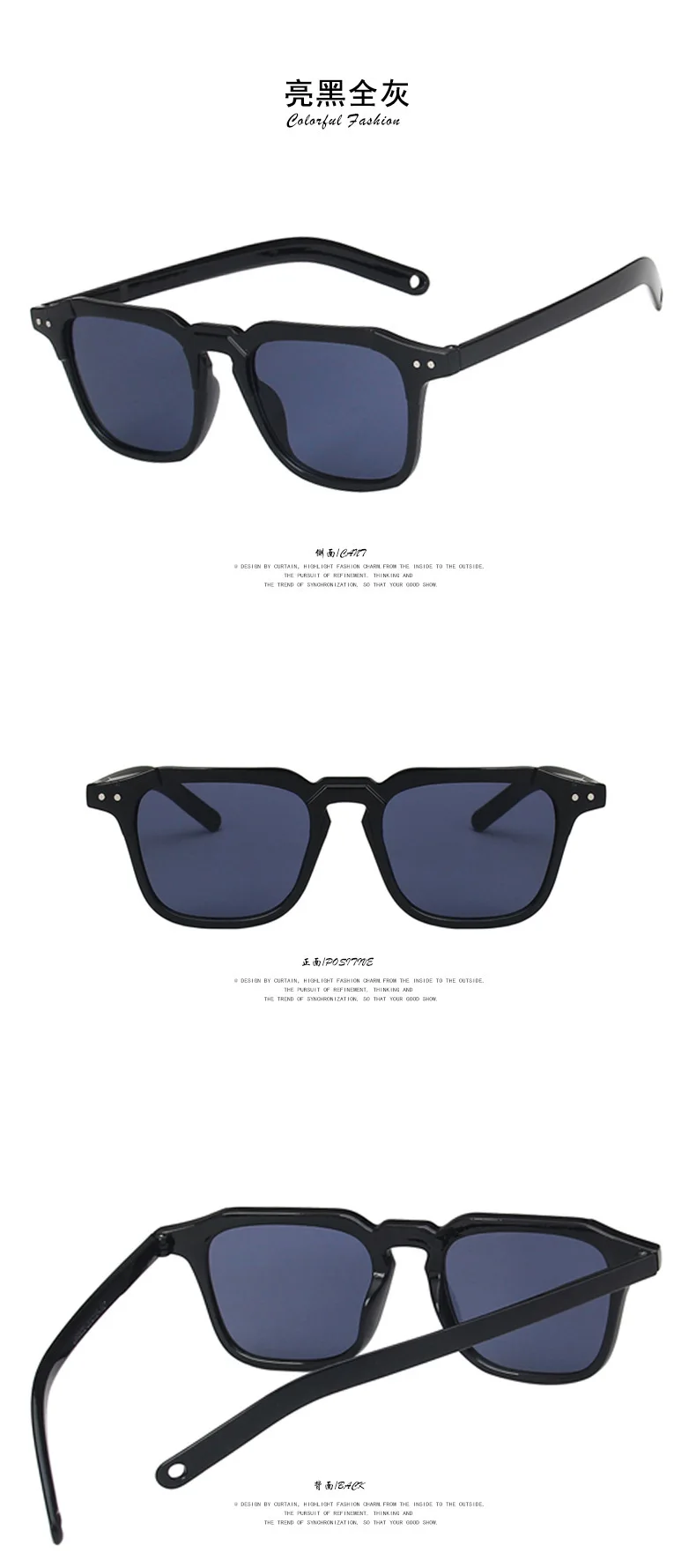 Vintage Quadratischen Rahmen Sonnenbrille Mode Trendy Männer Frauen Shades Brillen Sonnenbrille Sommer Frühling Kühle Retro Weibliche Brillen – Detail 8