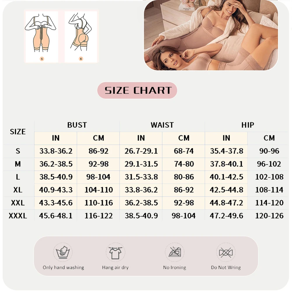 Fajas Colombia nas Body Shaping Body mit Haken und Schritt Reiß verschluss Taille und Oberschenkel Shaping Unterwäsche mit Butt Lifting Effekt