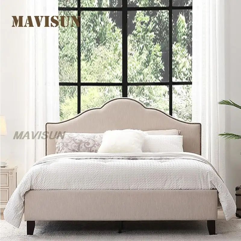 

1.8m Light Luxury Princess Bed Bedroom Soft Backrest Double Solid Wood Modern Minimalist Italian Furniture For Sleeping