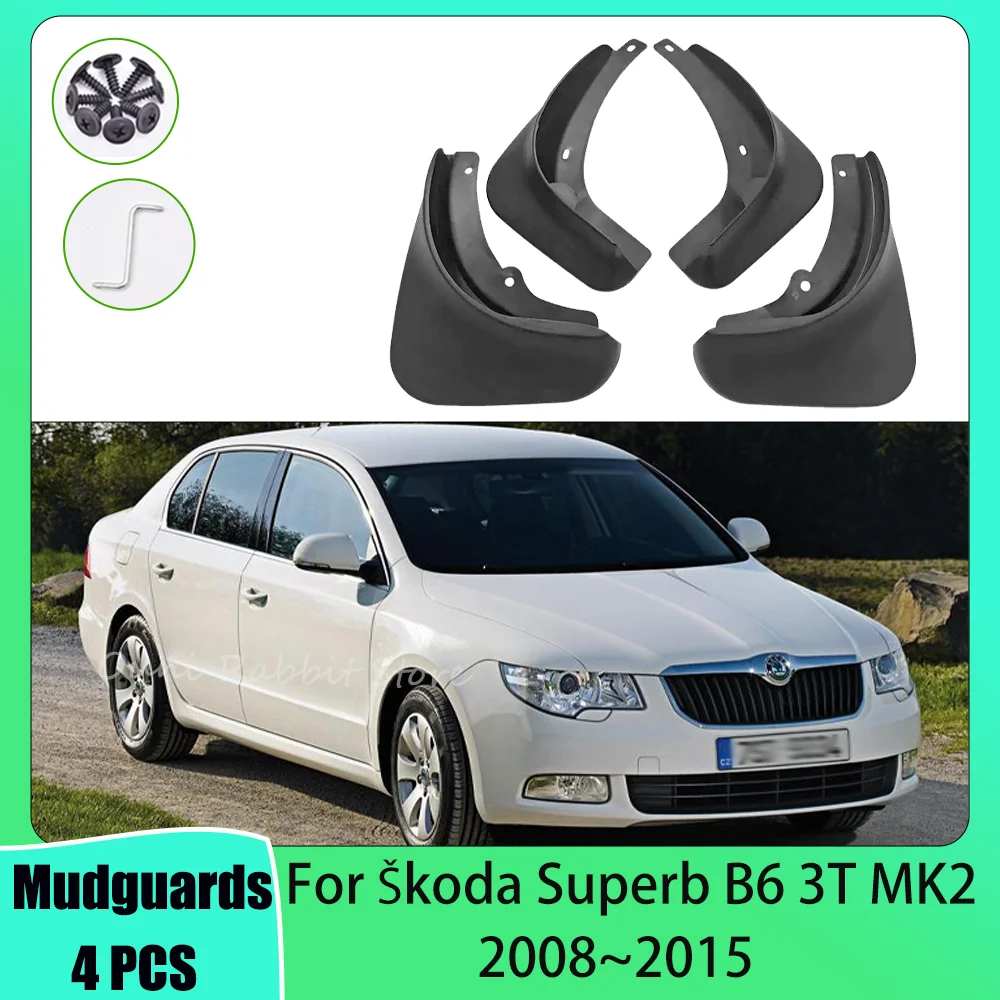 

For Škoda Superb B6 3T MK2 2008~2015 2012 2013 2014 Car Wheel Mudguard Flaps Mud Skin Cover Guards Fenders Splash Accessories