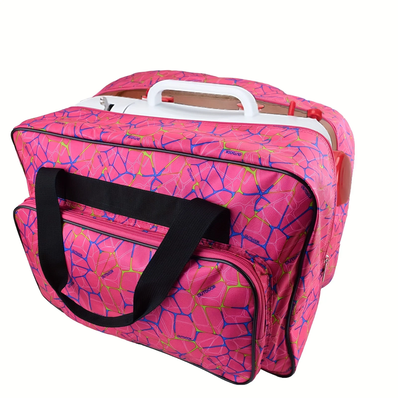 Sewing Machine Carrying Case,Universal Canvas Carry Tote Bag,Portable Padded Storage Dust Cover with Pockets for Sewing Machine