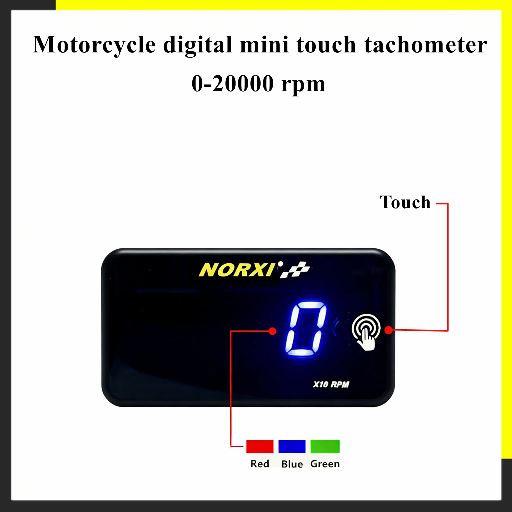 Mini Tachimetro Digitale per Moto con Display LCD Quadrato, Misuratore Universale di Giri Motore per YAMAHA KAWASAKI BMW