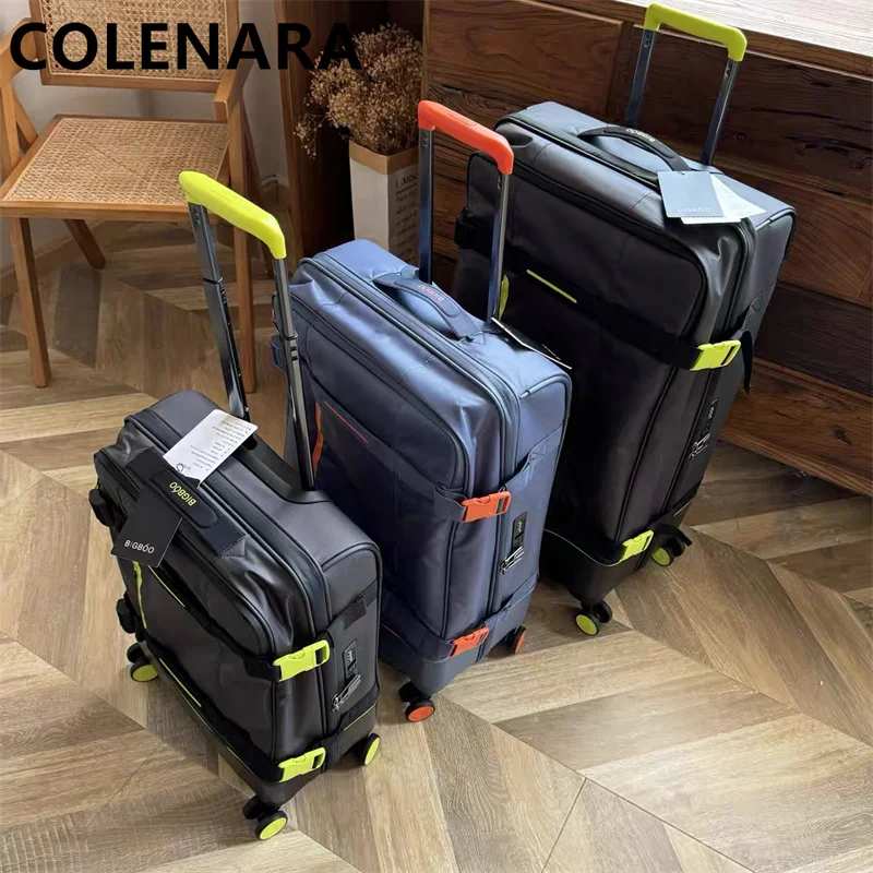 

COLENARA 20"24"28 Inch Men's Boarding Box Expandable Trolley Case Large Capacity Carry-on Travel Luggage Oxford Cloth Suitcase