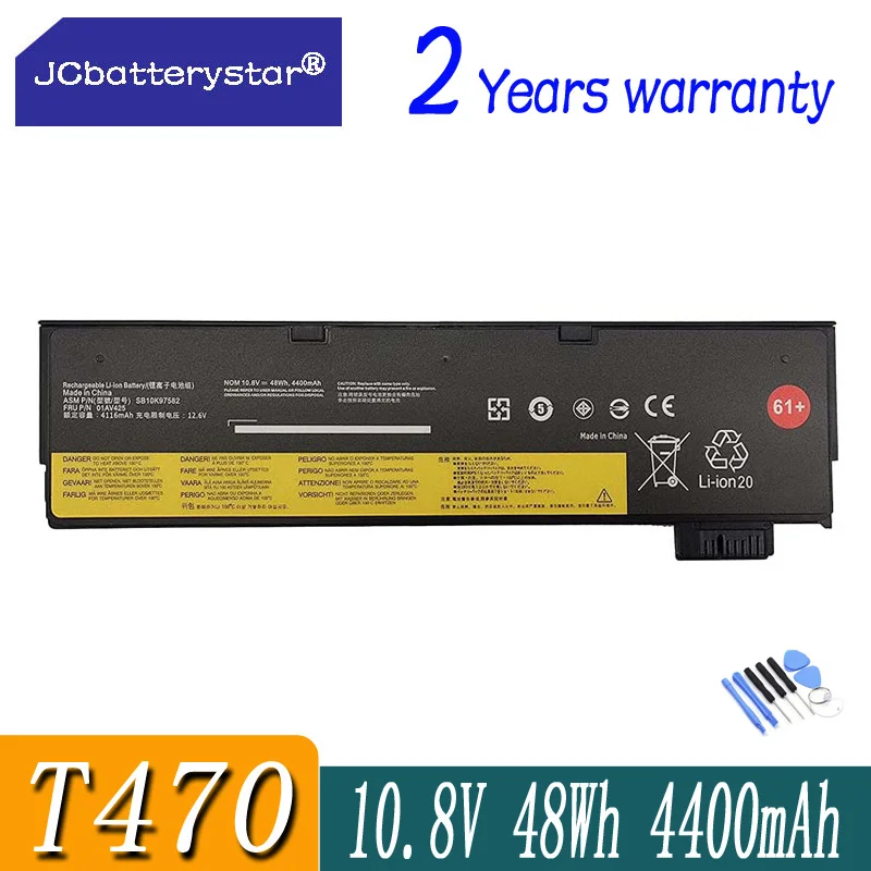 JC  new Laptop Battery for Lenovo ThinkPad T470 T480 T570 T580 P51S P52S 01AV427 01AV428 01AV423 SB10K97580 61++ 48Wh 72Wh