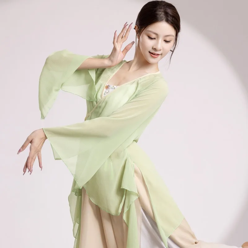 

Классические брюки, женское платье в китайском стиле, струящееся китайское марлевое платье, тренировочный традиционный китайский танцевальный костюм