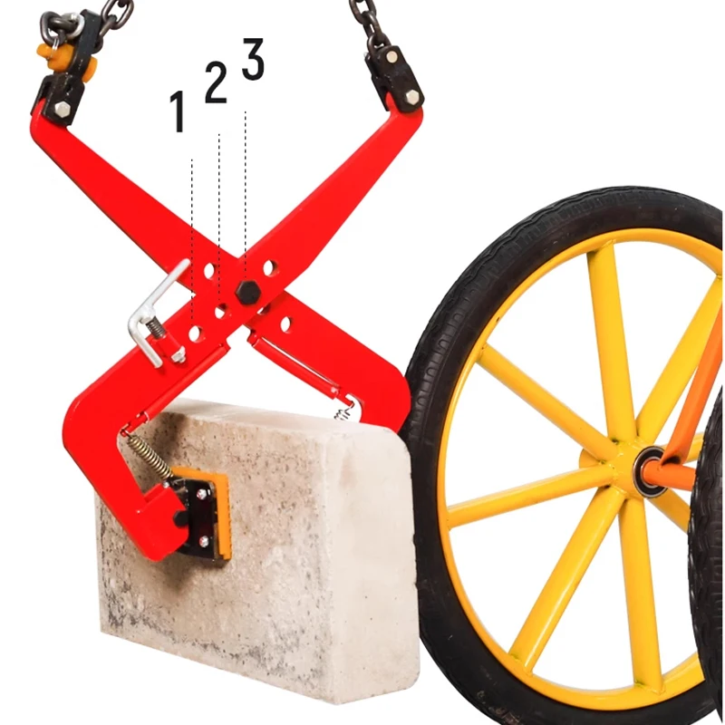 Heavy-Duty Adjustable Jaw Width Stone Lifting Clamp for Curb Stones with Rubber-Lined Jaws Marble Stone Lifter