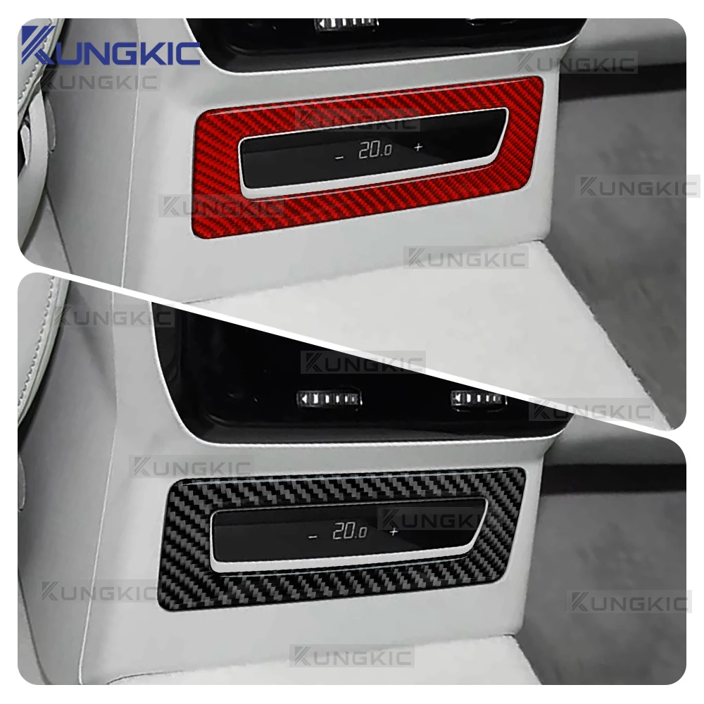 ملصق من ألياف الكربون الناعمة الحقيقية لأودي A5 S5 B10 2025 2026 LHD RHD لوحة إطار منفذ الهواء الخلفي للسيارة ملحقات داخلية #1