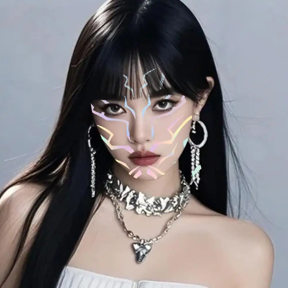 

Hot stamping tattoo stickers Waterproof Eyes Face Hand Body Art Fake Tattoos For Women Makeup Dance Music Festival