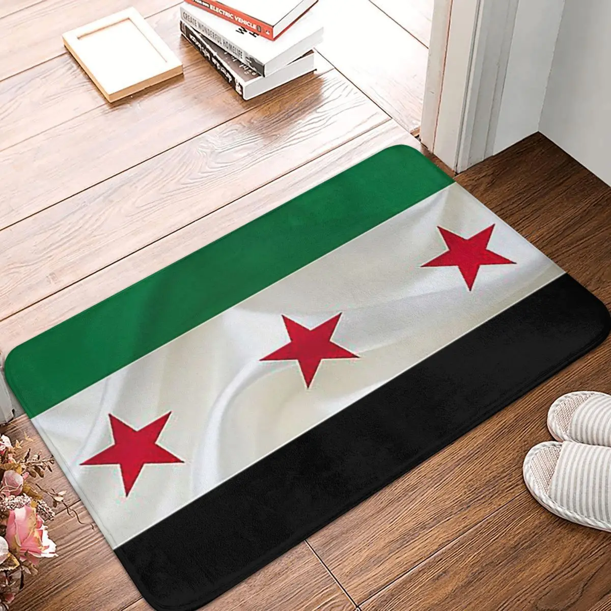 Syria Independence Flag Anti-slip Doormat Floor Mat Dust-proo Carpet Rug for Kitchen Entrance Home Bedroom Footpad Mats