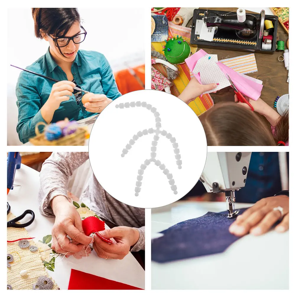 3 Piezas de Cuerpo de Plástico con Articulaciones Móviles y Relleno de Algodón para Manualidades, Accesorios para Cabeza y Extremidades, Cuerpo Completo para Marionetas