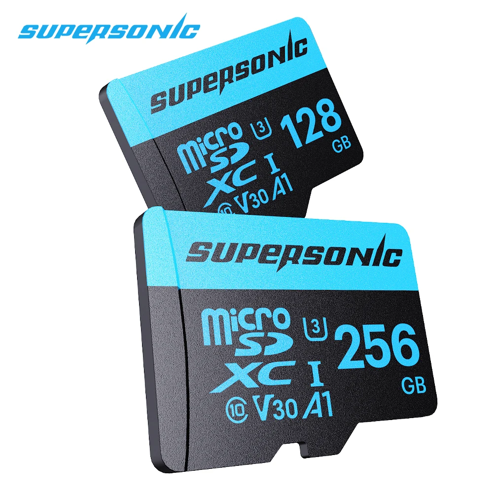 

Высокоскоростная карта Micro SD Supersonic с адаптером TF-карты 256G/128G/64G/32G 100M/s U3 V30 C10 Карта флэш-памяти для камер, дронов