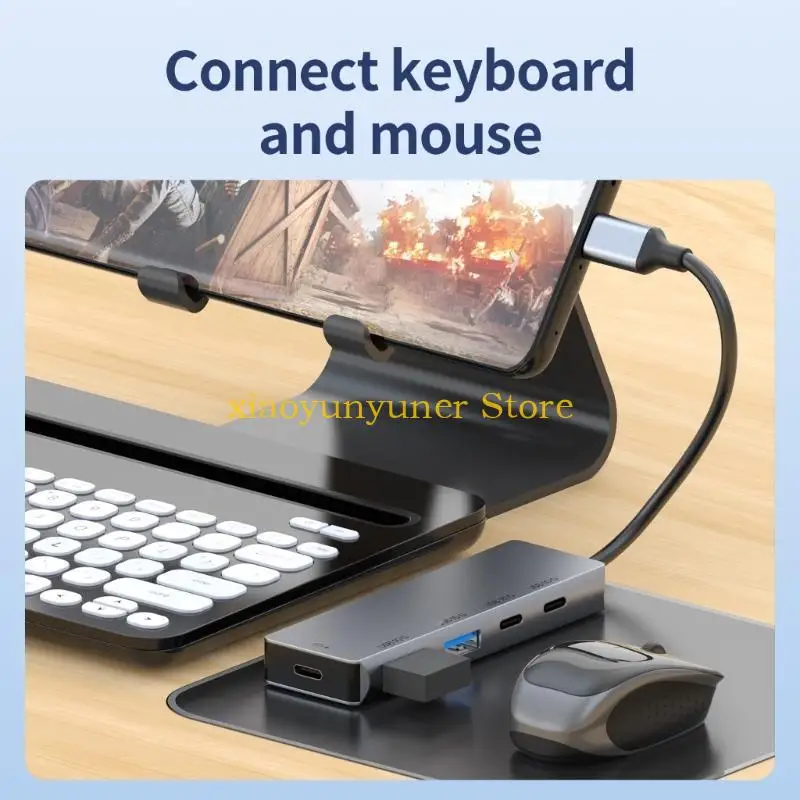 

P9JB 4-портовая док-станция расширения USB C с быстрой скоростью передачи данных 10 Гбит/с PD100W Зарядные адаптеры из сплавов