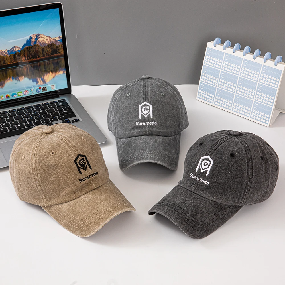 New fashionable embroidered baseball cap - soft, retro appearance, adjustable for outdoor sports, multiple colors to choose from