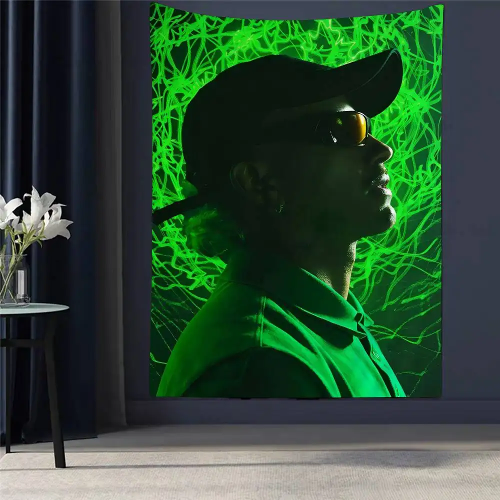 

Feid Ferxxo Hot Singer Printed Large Wall Tapestry Indian Buddha Wall Decoration Witchcraft Bohemian Hippie Decor Blanket