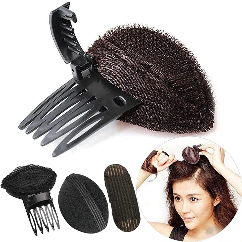 

5Pcs Women Girl Sponge Bump It Up Hair Clip Volume Inserts Hair Styling Tool Barrettes Hair Accessories Black Fluffy Hair Pads