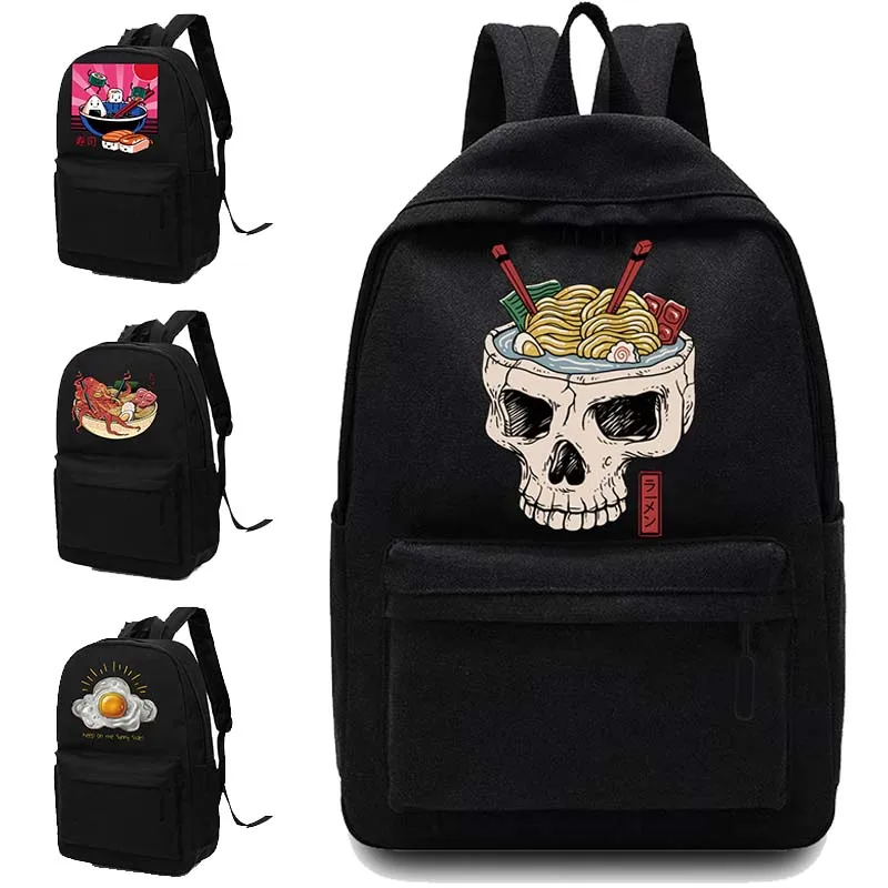 Mochila informal de lona con estampado japonés para hombre, bolso de hombro ligero para ordenador portátil, Mochila deportiva Unisex