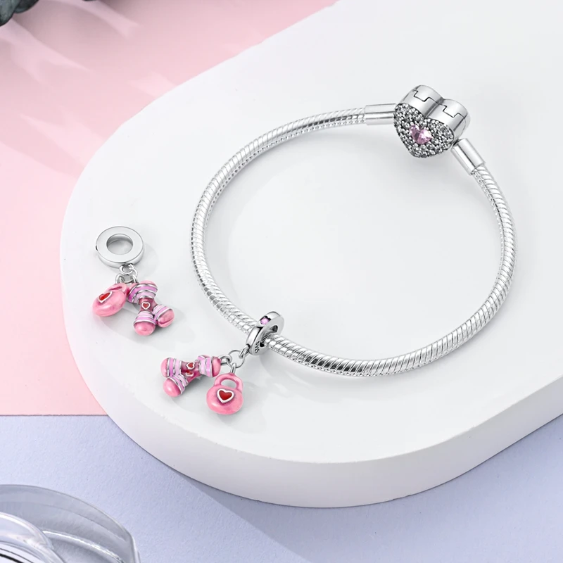 New 925 Silver Basketball Football Yoga Sports Series Charms Beads Fit Pandach 925 Original Bracelets DIY Jewelry Birthday Gift view 3