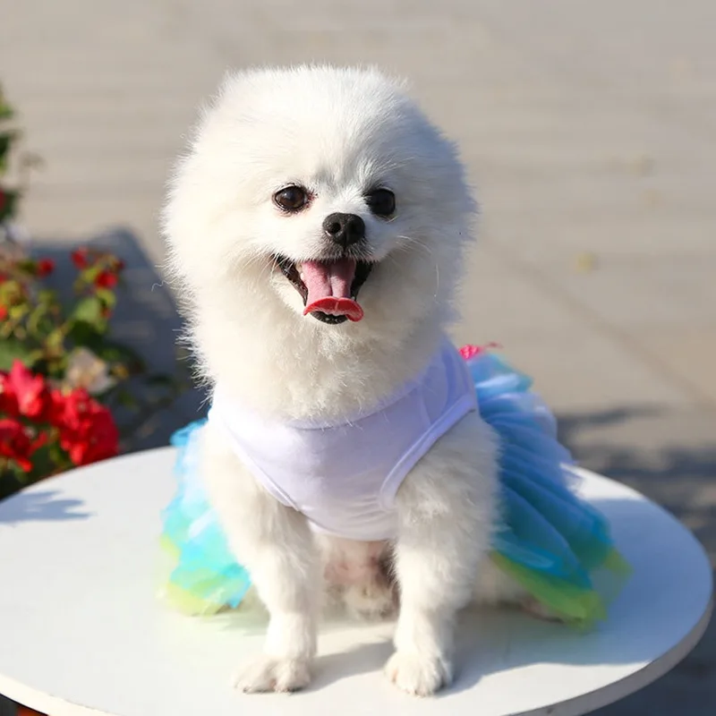 Summer Pet Princess Clothes Pet Dog Dress For Dogs Skirt Cotton Dog Wedding York chihuahua poodle For Dogs Skirts Cat Dresses