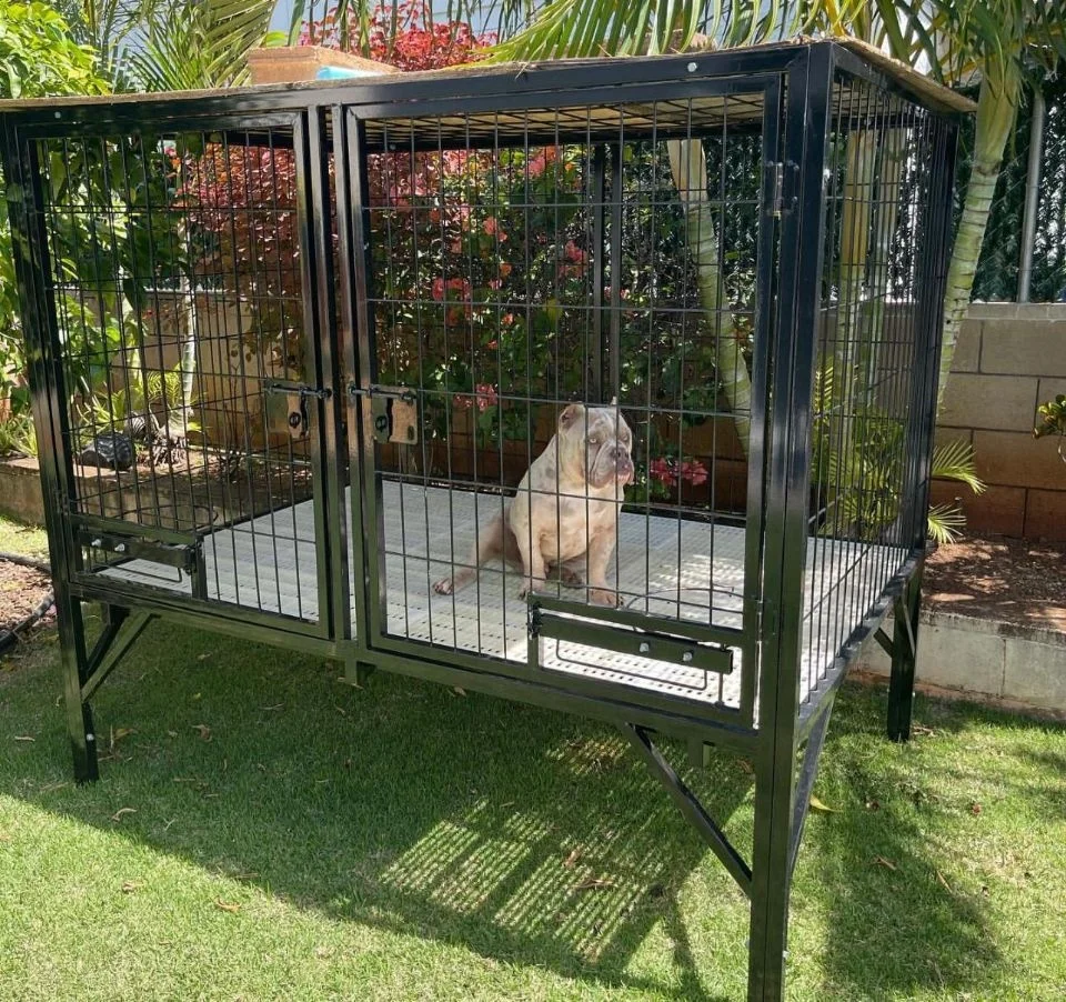 Metal welded mesh dog house, large animal cage, double door steel dog house