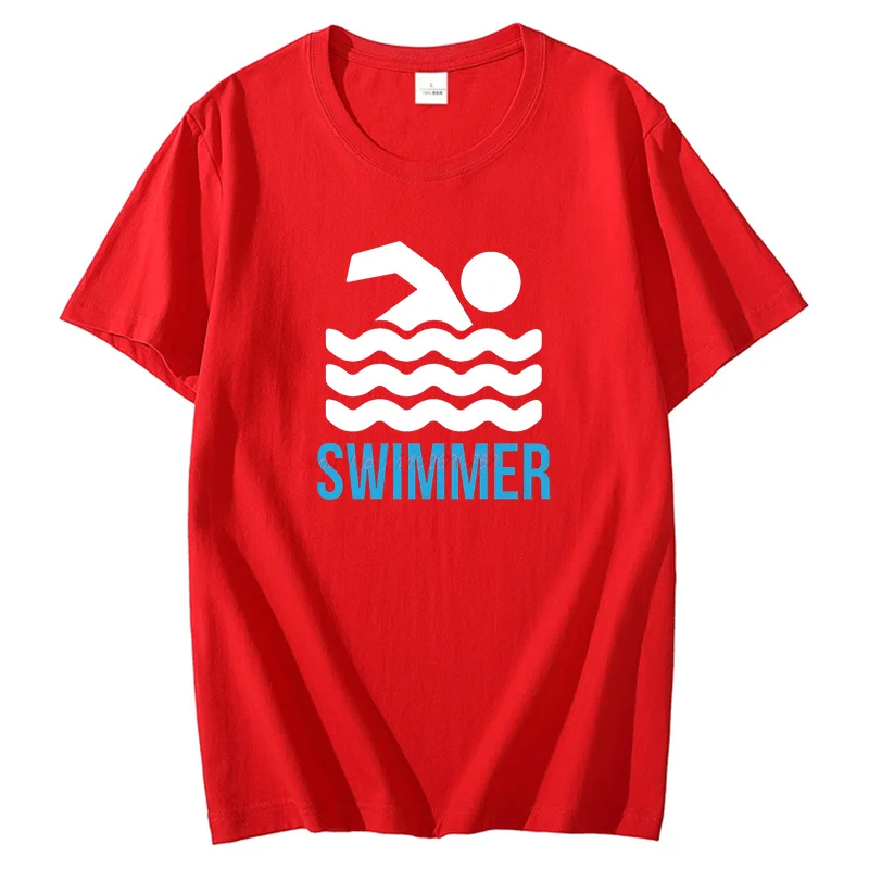 

Символ плавания, пловец, модные графические футболки, модные футболки, топы, летняя хлопковая футболка с короткими рукавами, повседневная футболка унисекс с принтом
