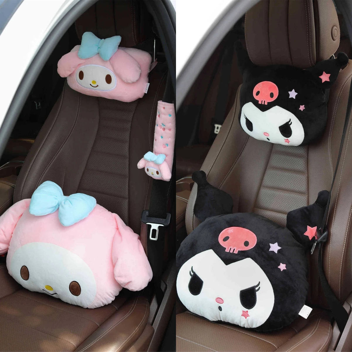 

Sanrio Melody Car Memory Foam Neck Pillow Protection Lumbar Backrest Cushion Lumbar Cushion Car Headrest Cushion