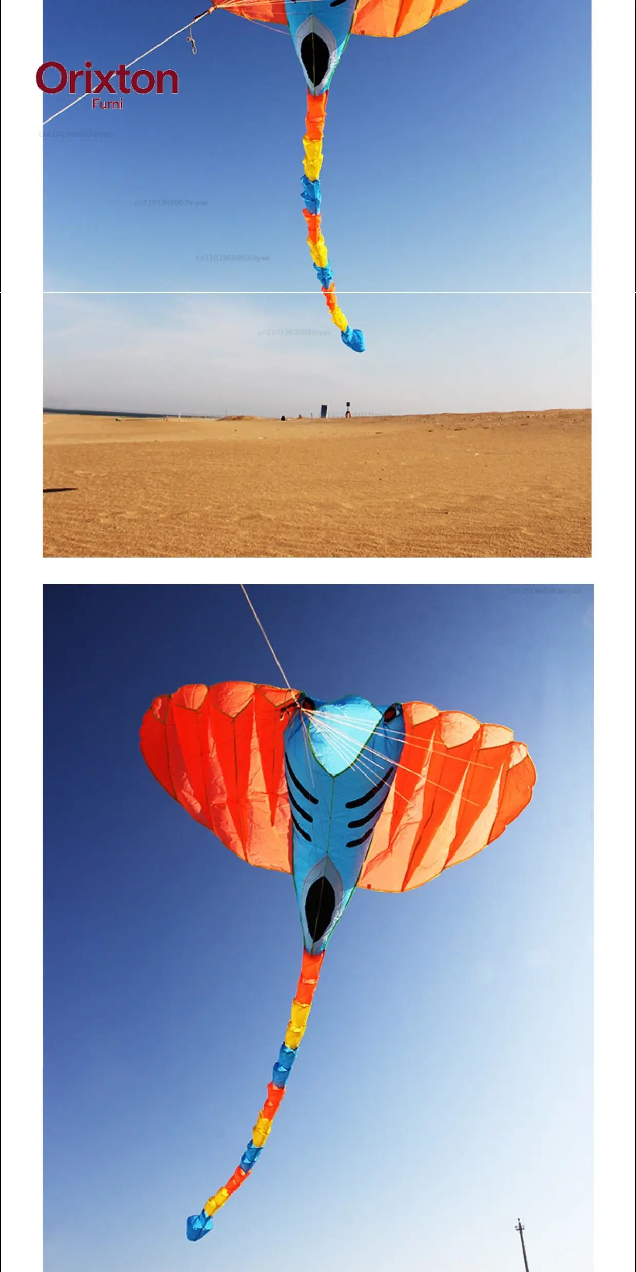 New Weifang Guochao Chinese Style Classic Devil Fish Ray Soft Anti-Gale Large Adult Long Tail Kite