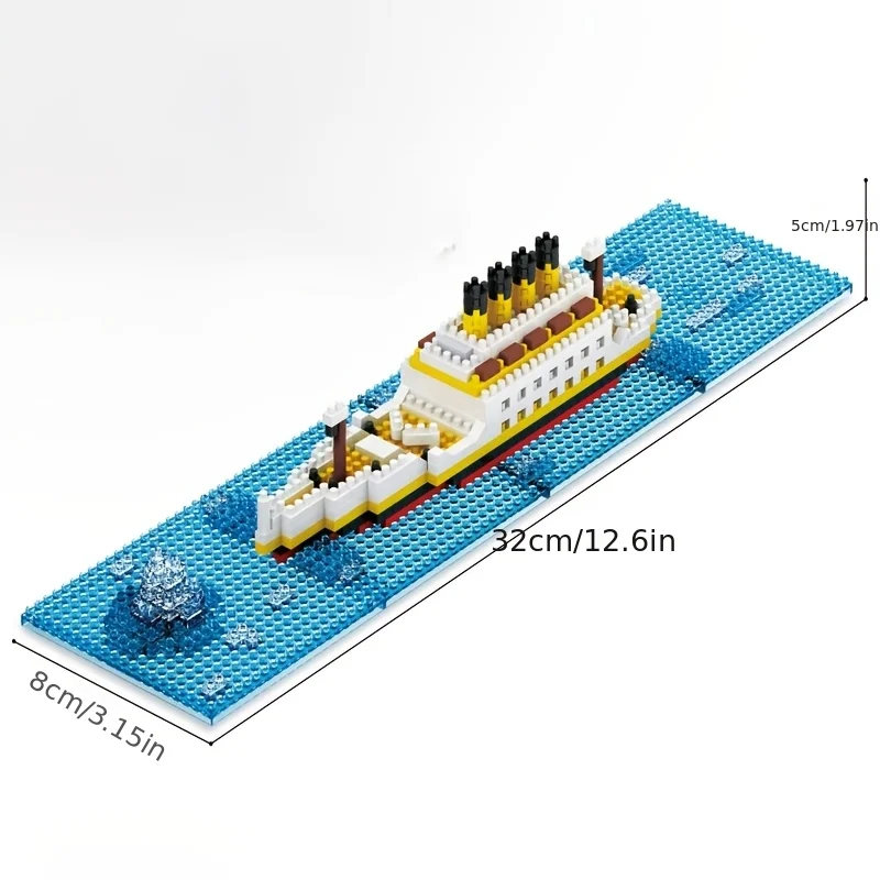 1559 pièces, ensemble de jouets en blocs de construction Titanic, difficile à assembler, modèle de navire à collectionner, parfait pour la décoration de la maison et du bureau