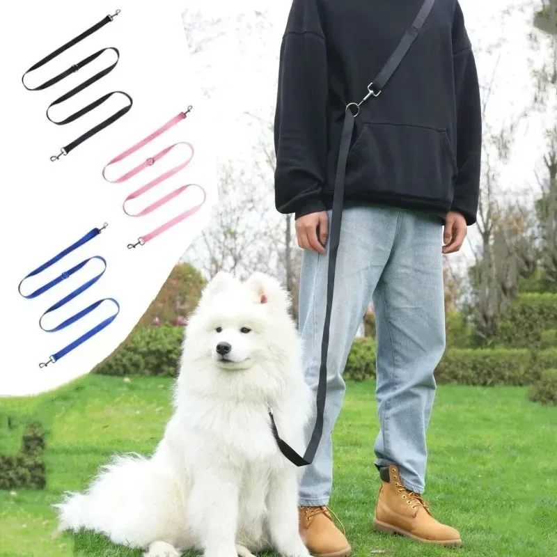 Verstellbare, freihändige Doppel-Hundeleine 230 cm, multifunktionales Nylon-Haustierzubehör zum Gehen und Laufen mit 2 Leinen