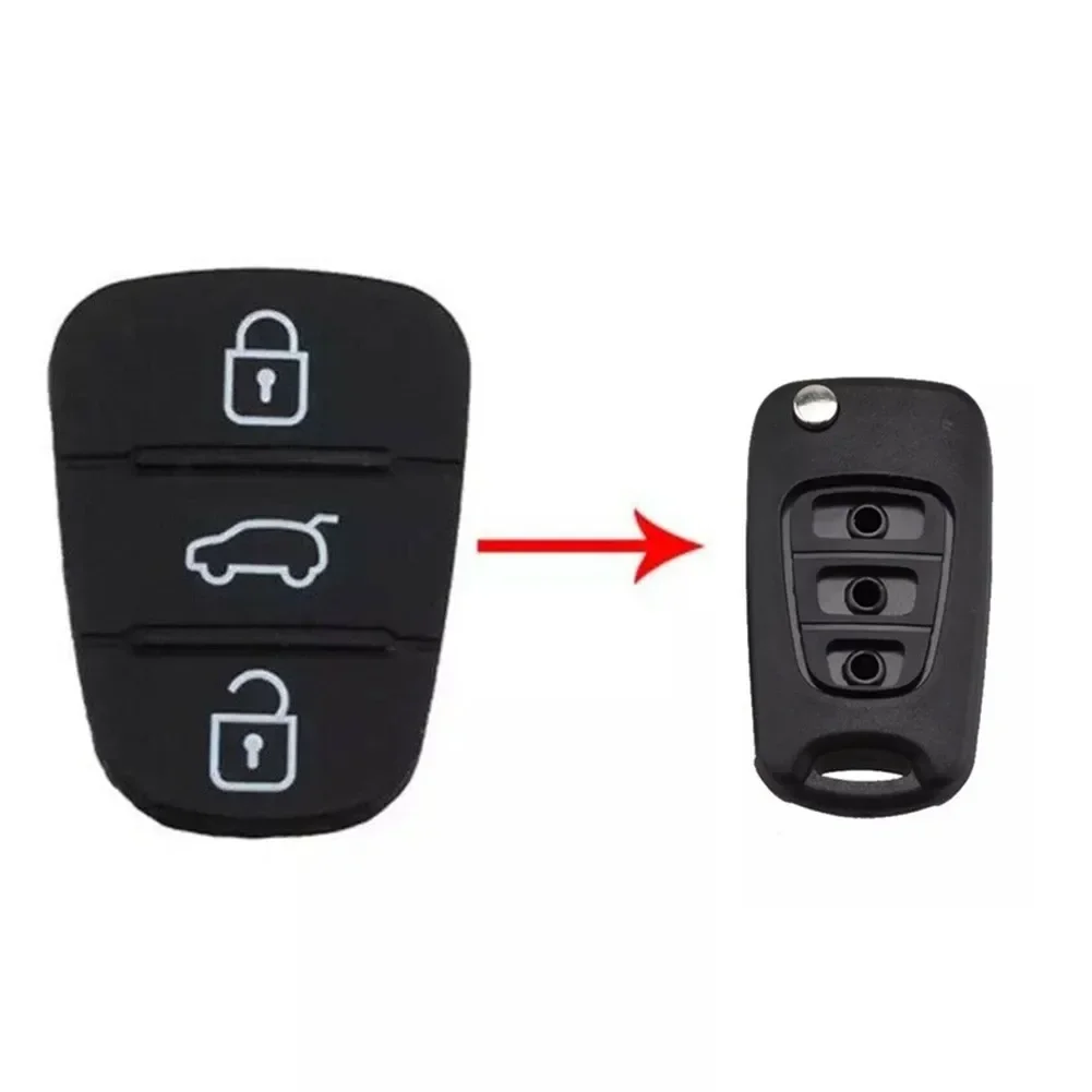 Car Rubber 3 Buttons Key Pad For HYUNDAI KIA I20 I30 Ix35 Ix20 For Kia Amanti Carens Picanto Sorento Soul Sportage Venga