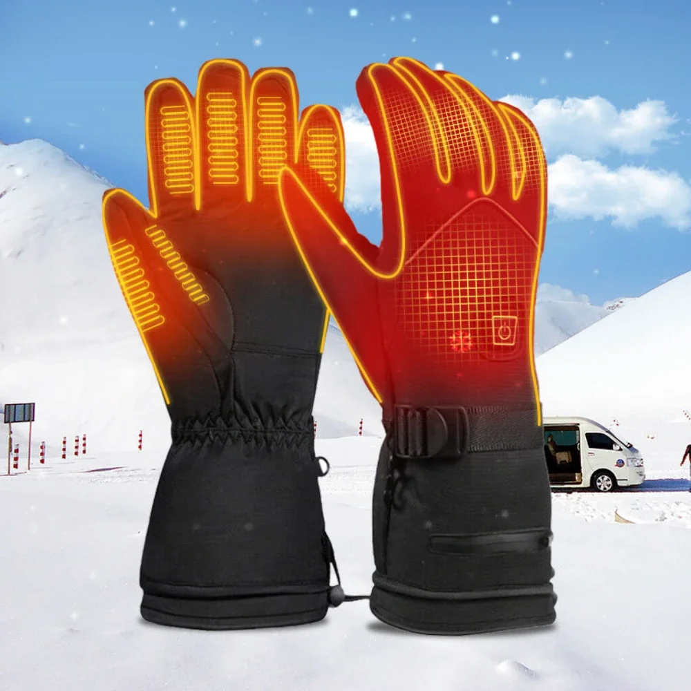 Winter Heated Gloves for Outdoor Supplies Multi-functional Thickened Cold-proof Gloves Portable Windproof and Waterproof Gloves