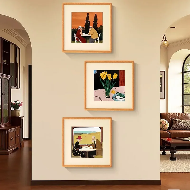 Solid Wood Picture Frame- Black Walnut Rounded Corner Square Photo Frame for Home Décor