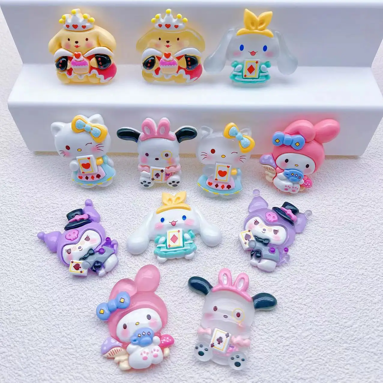 12pcs/set Cute Sanrio Melody Resin Flatback Diy Kawaii Ornament Accessories Crafts Materials Scrapbooking Decoration Kids Gift