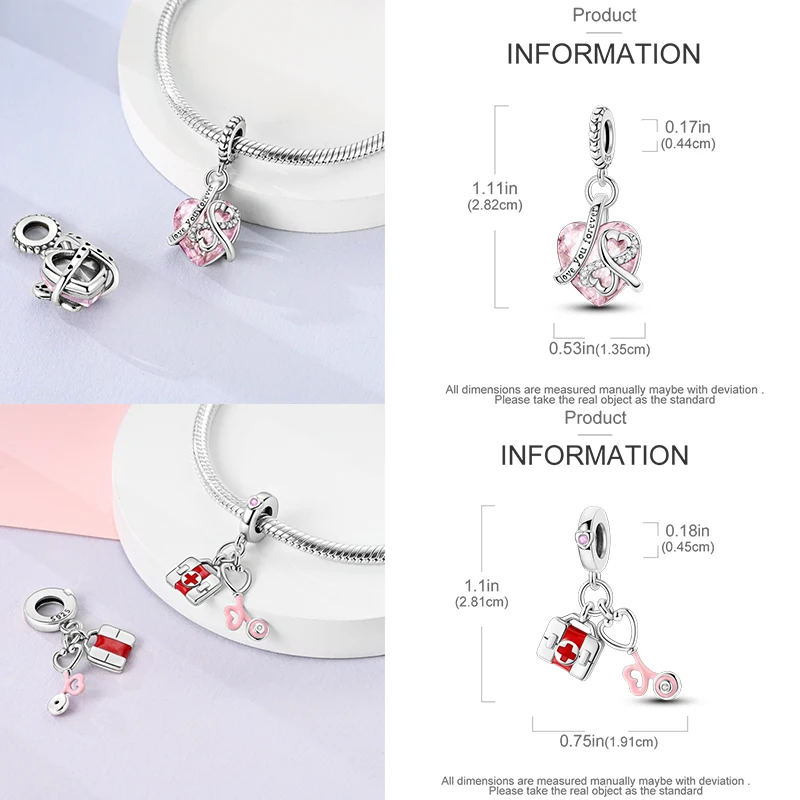 925 Sterling Silber Charm-Perlen Leuchtturm Walhai Meerjungfrau Kunstpalette Axolotl Glühwürmchen DIY Armband Halskette Geschenk für Frauen – Detail 27