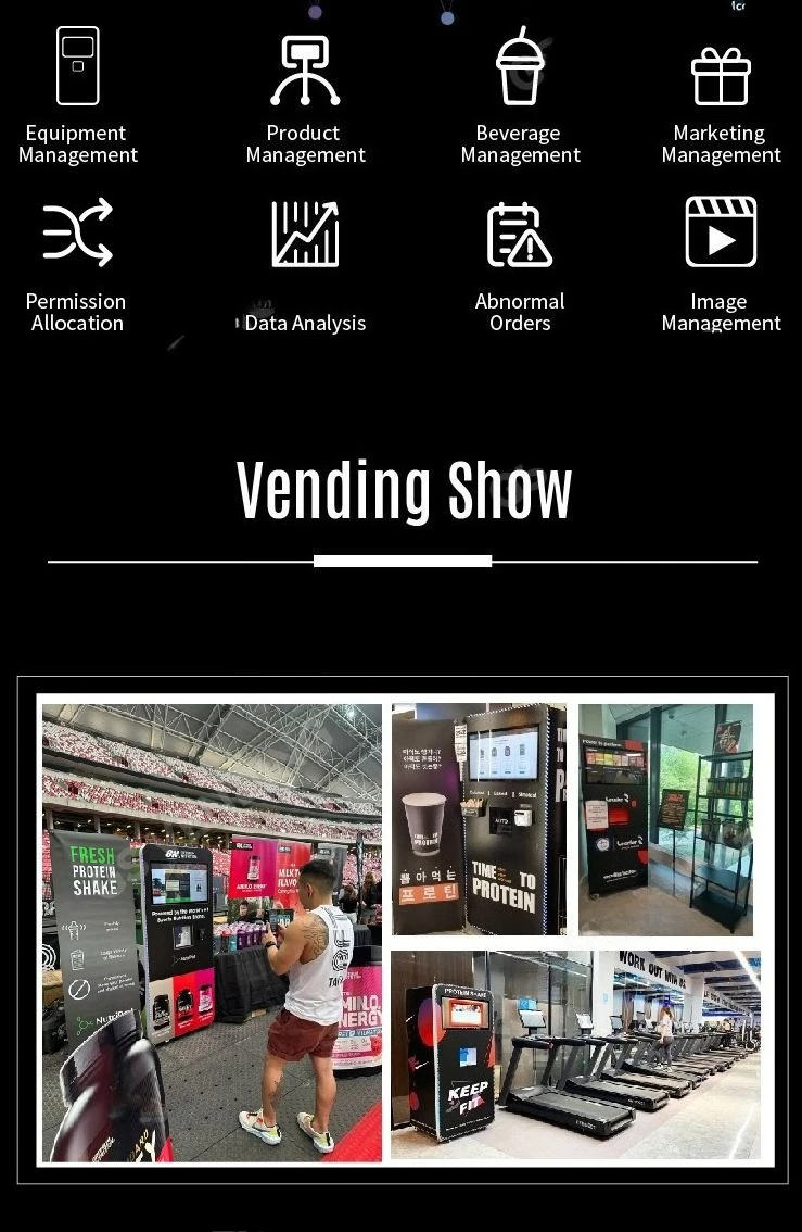24 Hours Commercial Instant Smart Protein Shake Vending Machine Factory Price Coffee Vending Self-Service Vending OEM Beverage Dispenser