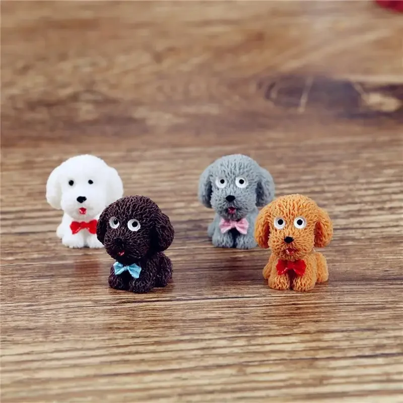 4 Pieces/batch Creative Decoration Miniature Landscape Resin Crafts Mini Dog Simulation Animal