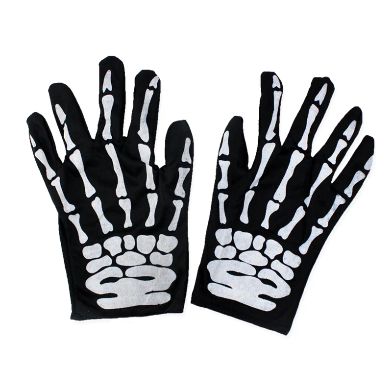 

Halloween Skeleton Hand Gloves Unisex Skull Bone Full Finger Gloves for Halloween Costume Cosplay Men Women Kids Accessories